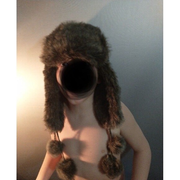Faux Fur Trapper Hat with Pom Poms - Picture 2 of 4